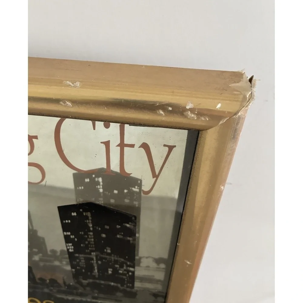 Miller Lite Sign Bright Lite Big City Los Angeles Skyline 3D Bar Pub Vtg*flaws